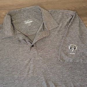 Straight Down Performance Men's XL Gray/Black Golf Polo Shirt Sycuan Resort